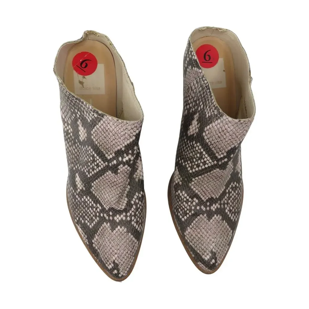 Dolce Vita Rianna Mule Snake Print Stella Ankle Boot Size 6 Snakeskin Mules